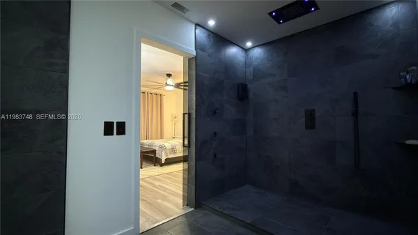 a bathroom with a shower