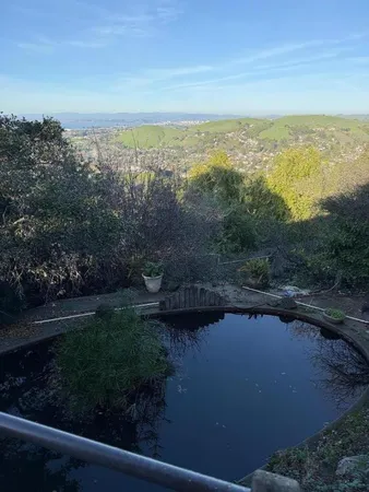 a view of a terrace with lake view