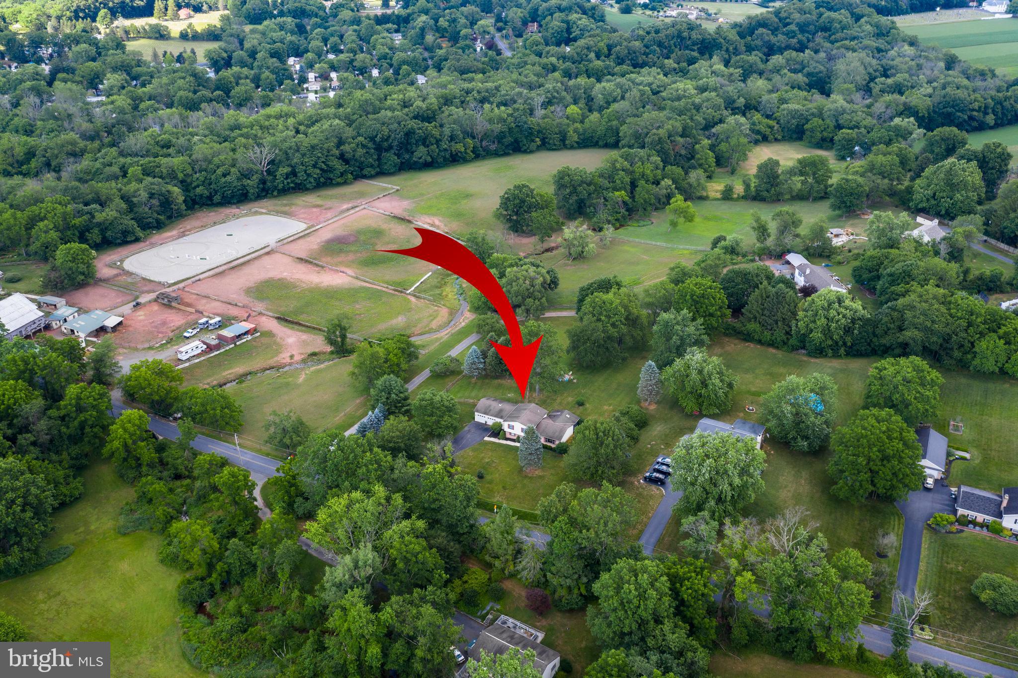 349 Saylors Mill Road Spring City, PA 19475 - Photo 5 of 40 Aerial view with neighboring horse farm