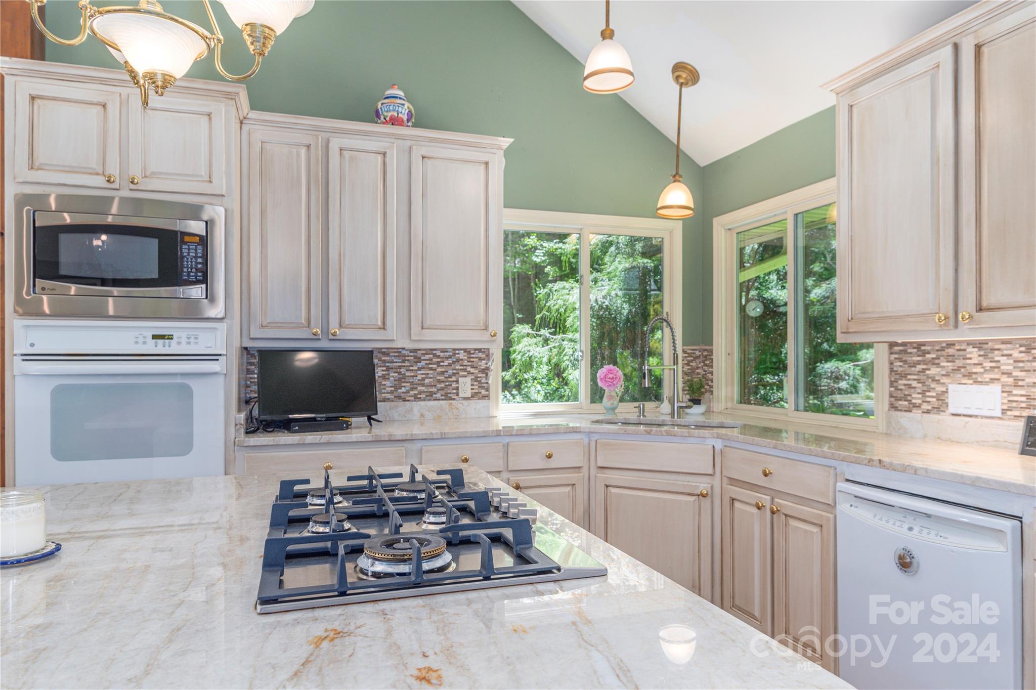 3191 Pigeon Road Waynesville, NC 28786 - Photo 13 of 33 a kitchen with stainless steel appliances a stove a sink and a microwave