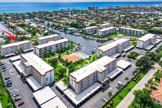 a view of a city with lawn chairs