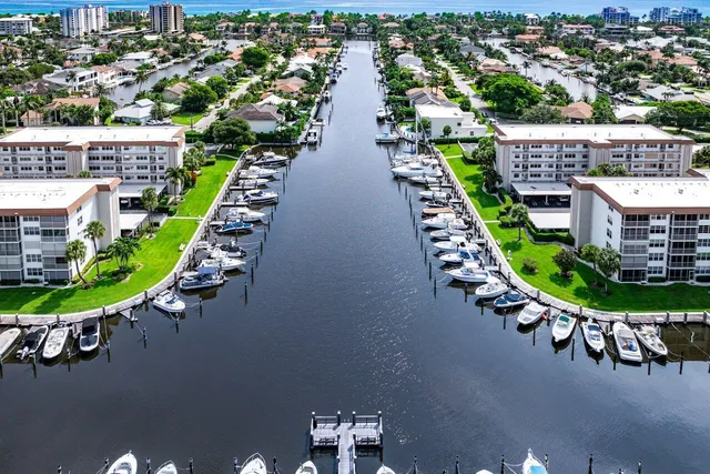 an aerial view of a house with a garden
