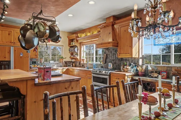 a kitchen with lots of counter top space