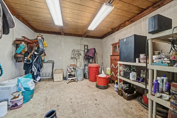 a room with gym equipment