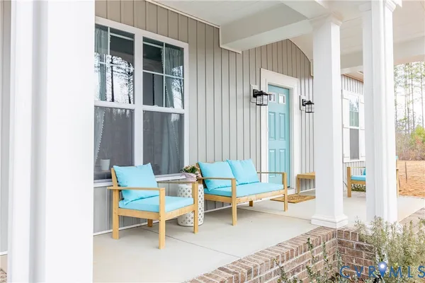 a living room with furniture
