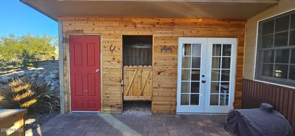 a view of front door of house