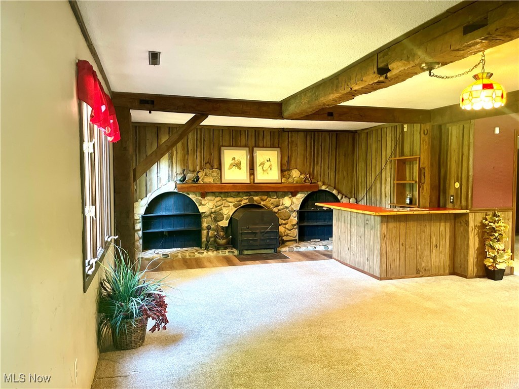 6518 Stonecreek Road Southwest Newcomerstown, OH 43832 - Photo 14 of 42 Rustic Family room on the lower level.