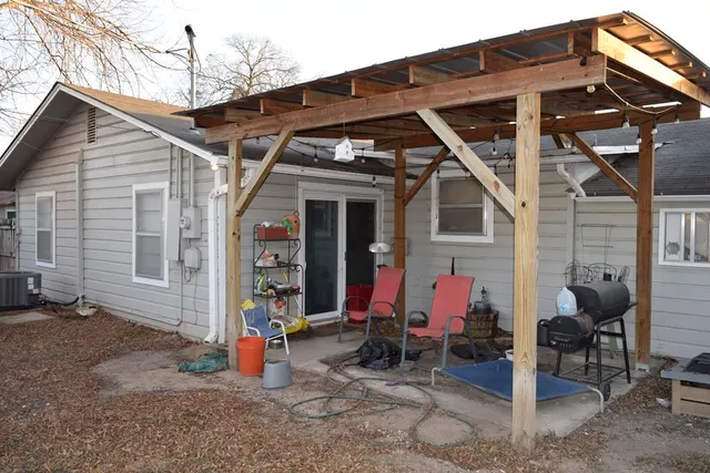 a view of a house with patio
