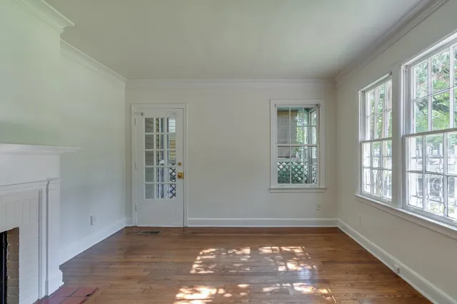 an empty room with window
