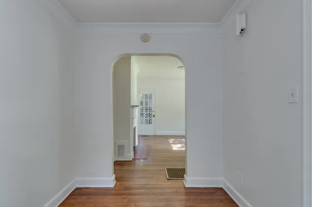 a view of livingroom with wooden floor