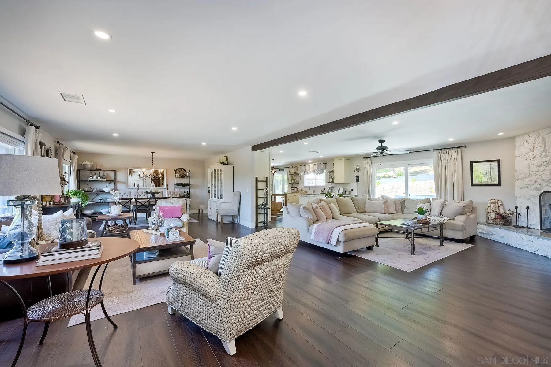660 Via Rancho Parkway Escondido, CA 92029 - Photo 14 of 37 a living room with fireplace furniture and wooden floor