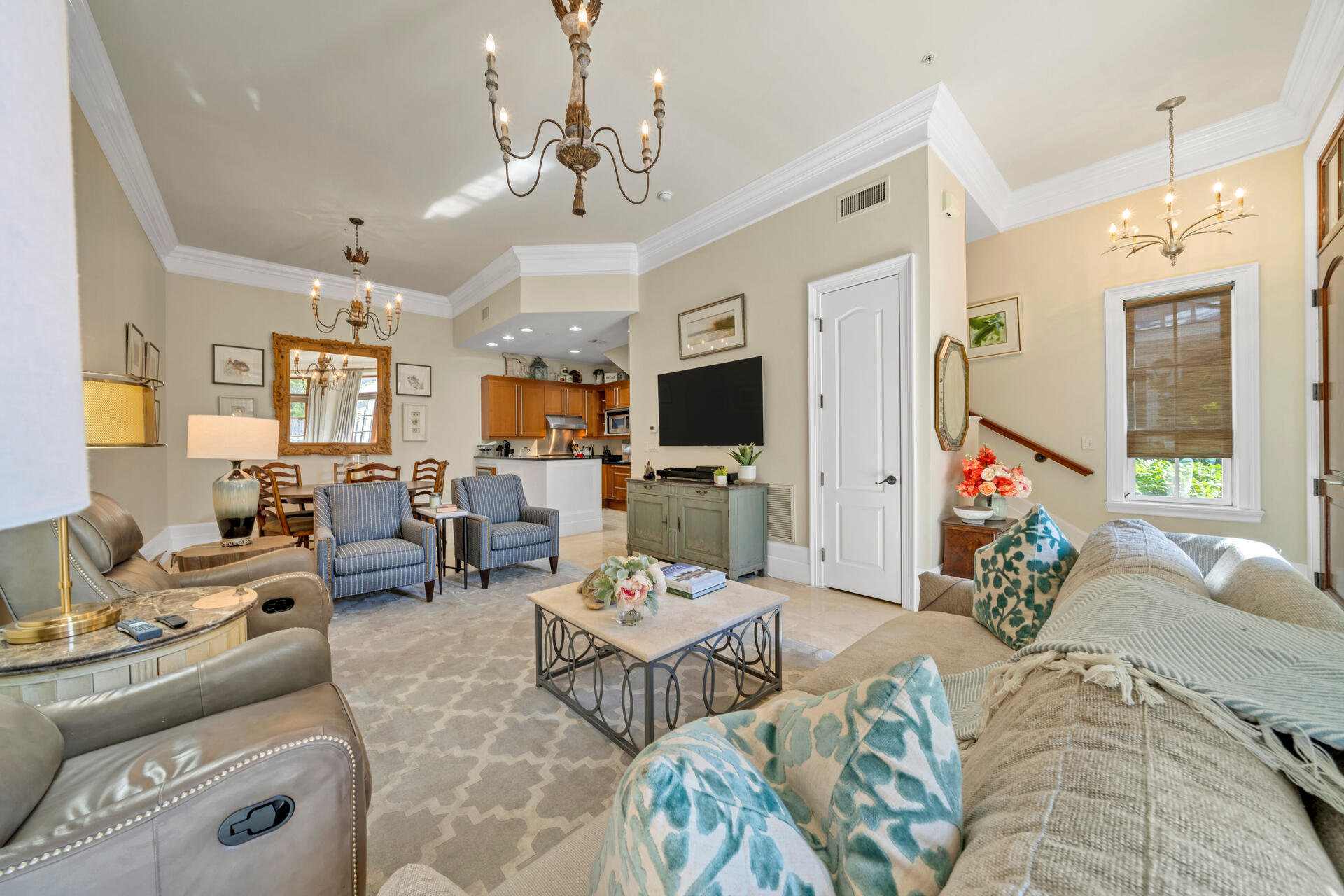 9201 Market Street Inn, Unit 162 Miramar Beach, FL 32550 - Photo 17 of 67 a living room with furniture or chandelier and a wooden floor