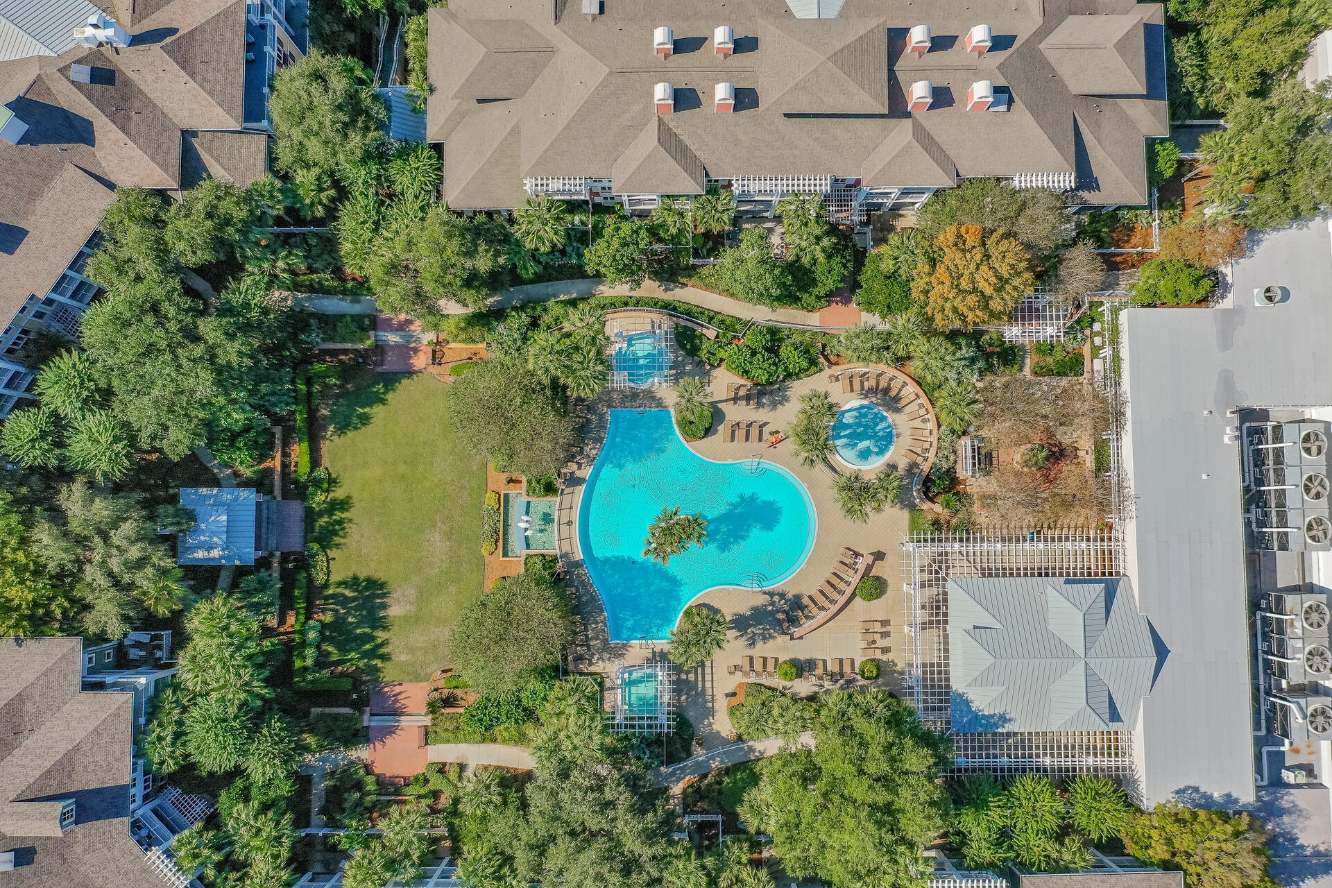 9201 Market Street Inn, Unit 162 Miramar Beach, FL 32550 - Photo 59 of 67 an aerial view of a house with a swimming pool