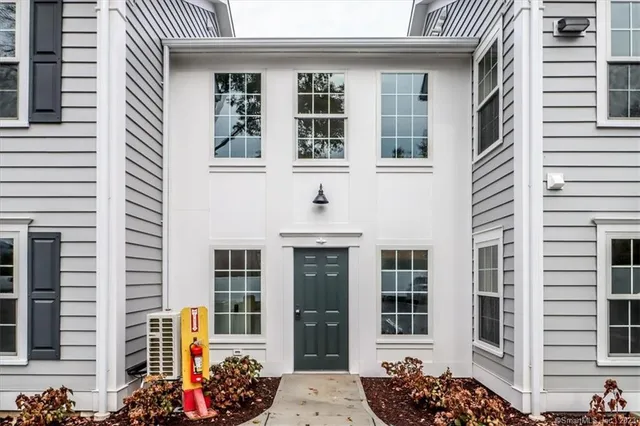 a front view of a building