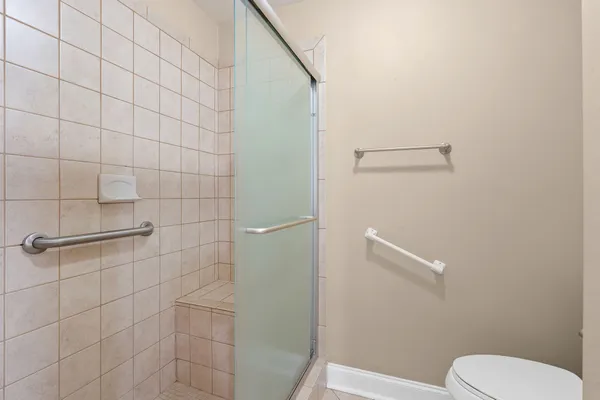 a bathroom with a shower