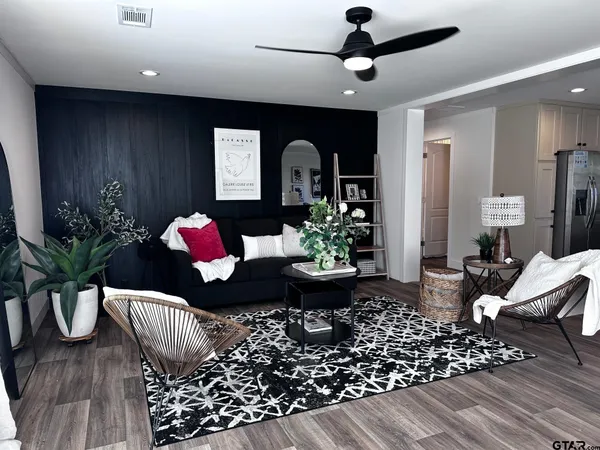 a living room with furniture