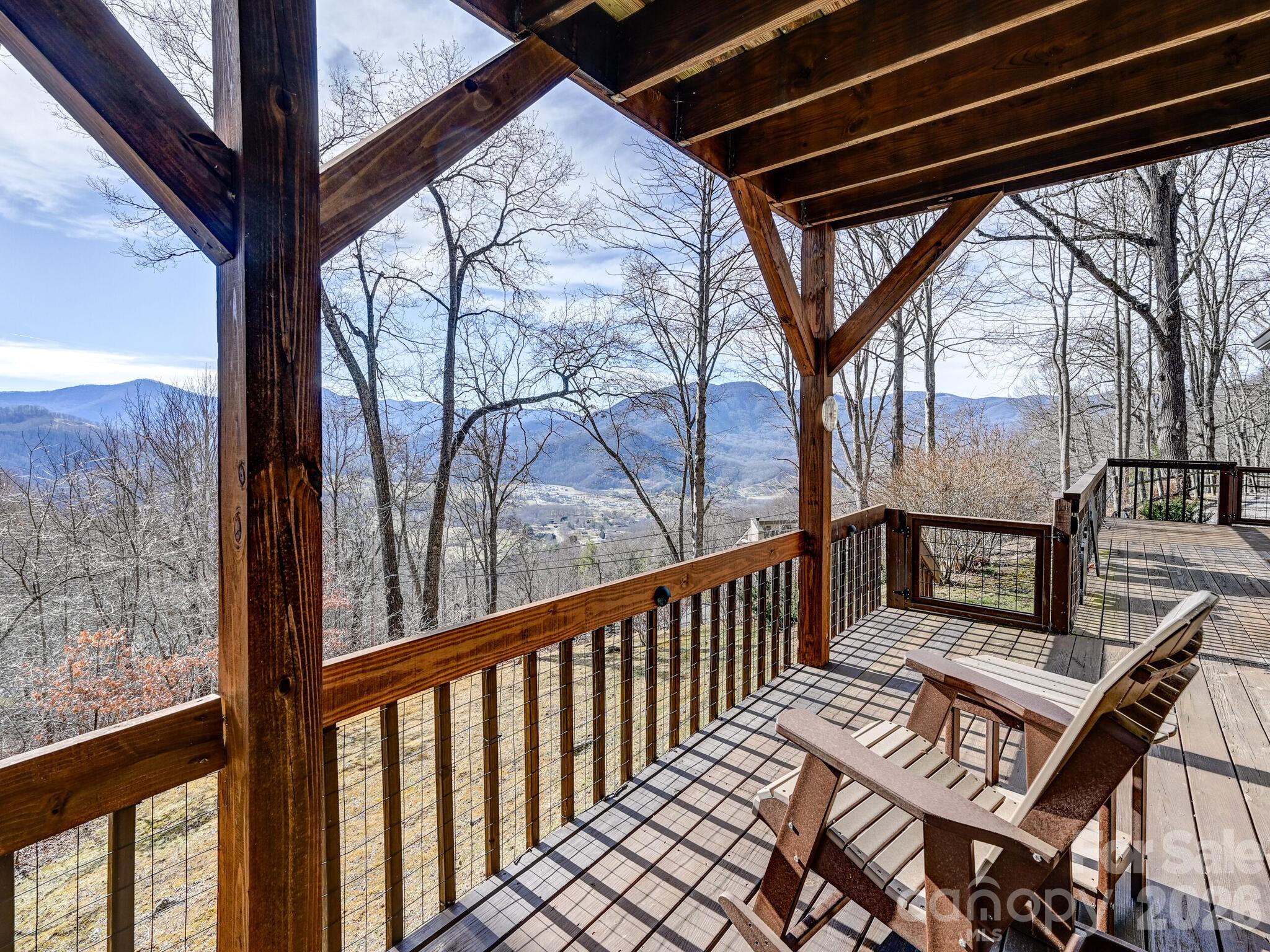 1954 Utah Mountain Road Waynesville, NC 28785 - Photo 36 of 36 a view of balcony with wooden floor and fence