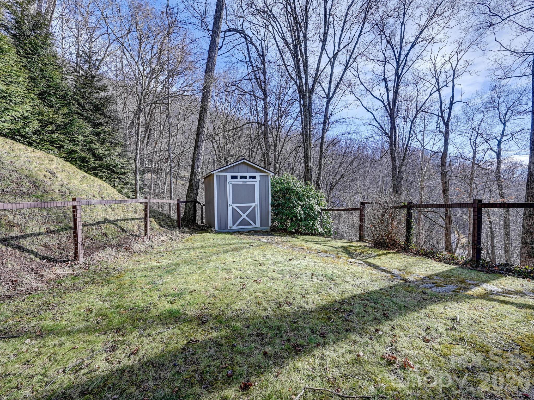 1954 Utah Mountain Road Waynesville, NC 28785 - Photo 6 of 36 a big yard with large trees and fence