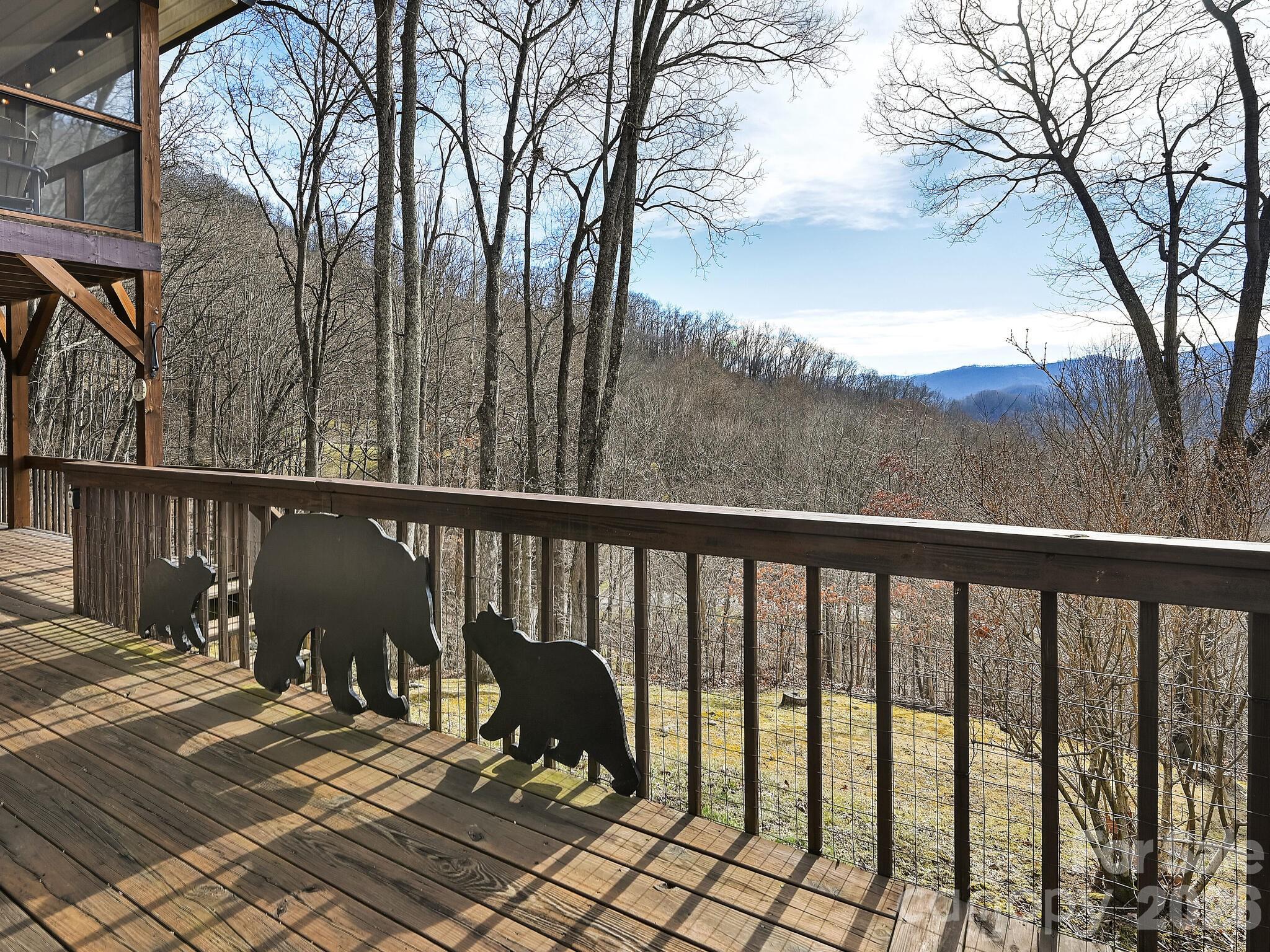 1954 Utah Mountain Road Waynesville, NC 28785 - Photo 9 of 36 a view of balcony with wooden floor and fence