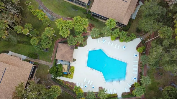 an aerial view of a house