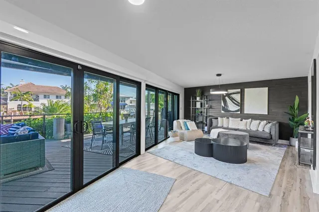 a bedroom with a large bed and a view of bedroom