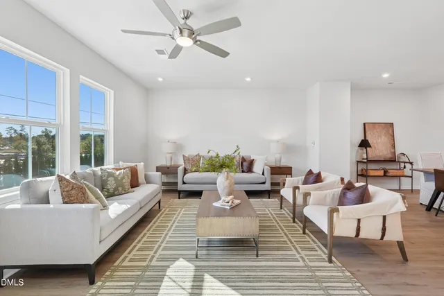 a living room with furniture