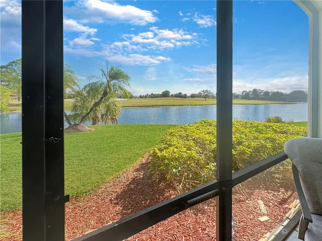 a view of lake from a window