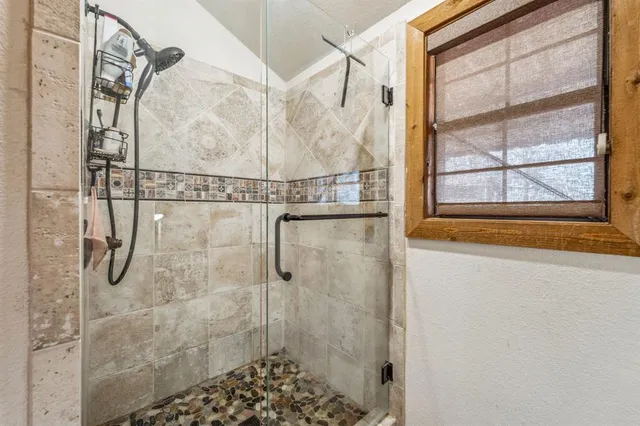 a bathroom with a shower