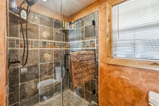 a bathroom with a shower