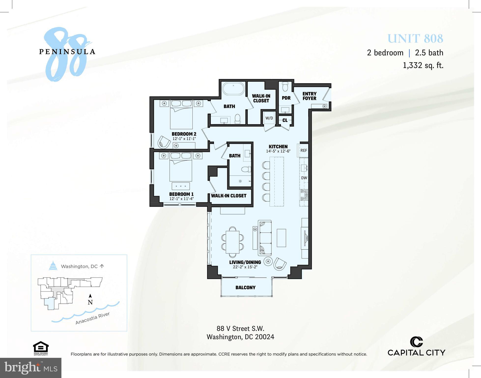 88 V Street Southwest, Unit 808 Washington, DC 20024 - Photo 47 of 47 a picture of a floor plan