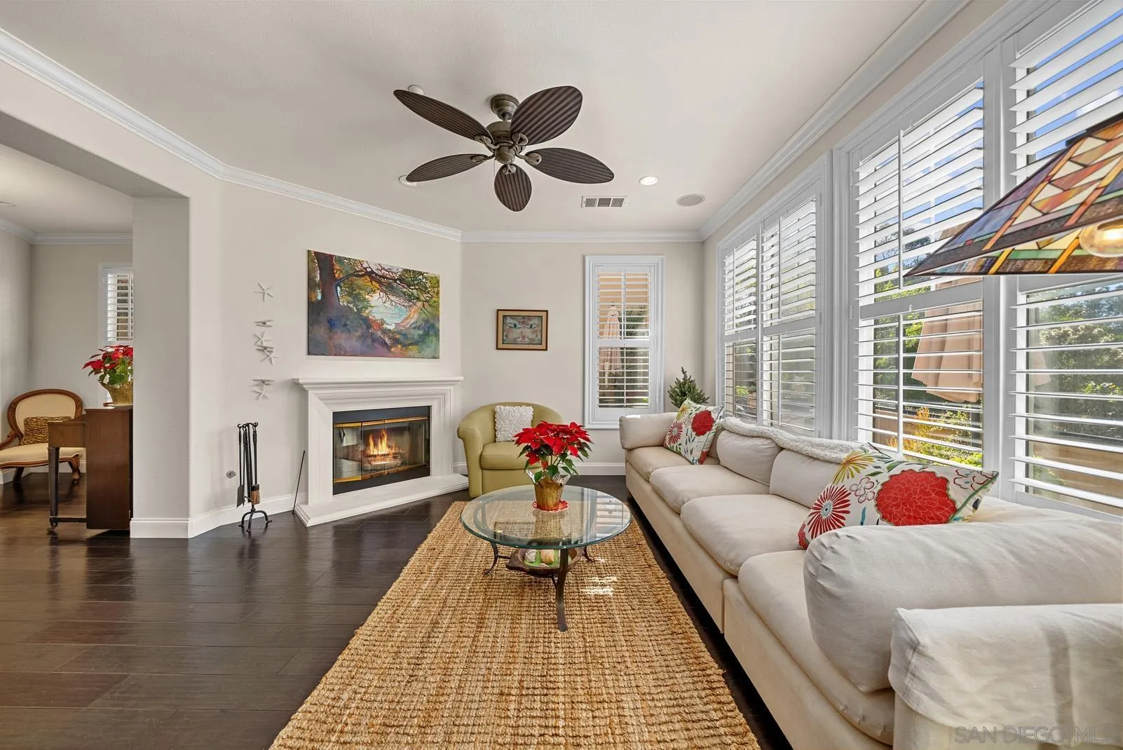 558 Beach Street Encinitas, CA 92024 - Photo 12 of 29 a living room with furniture and a fireplace