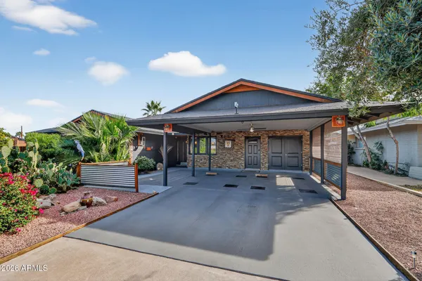 a view of a house with a patio