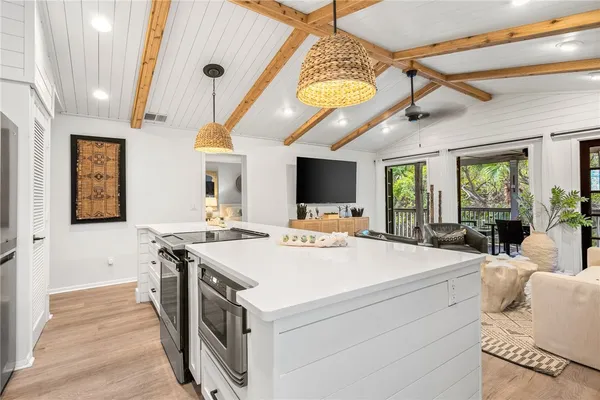 a view of a kitchen counter top space