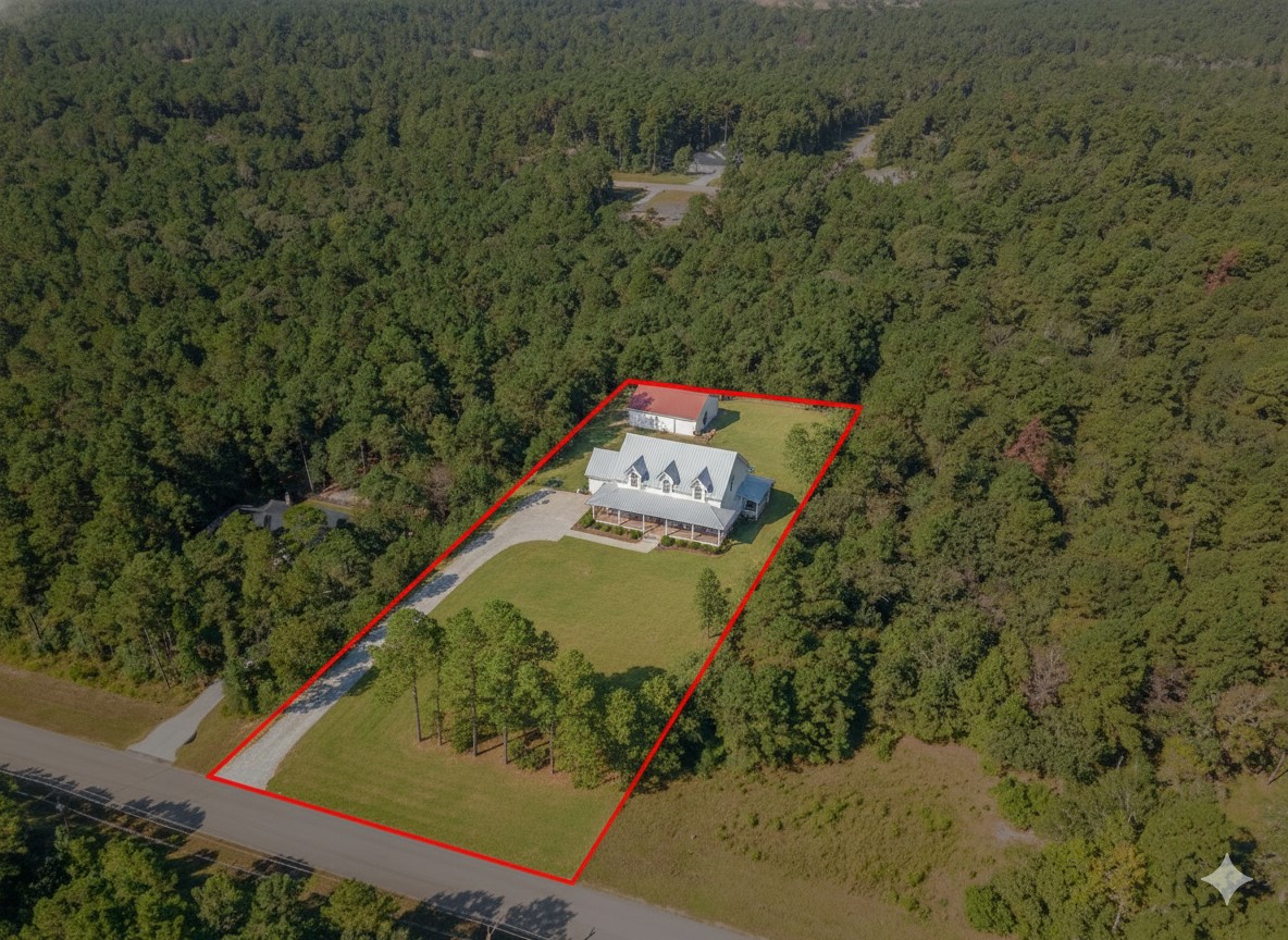 a view of a tree with a yard