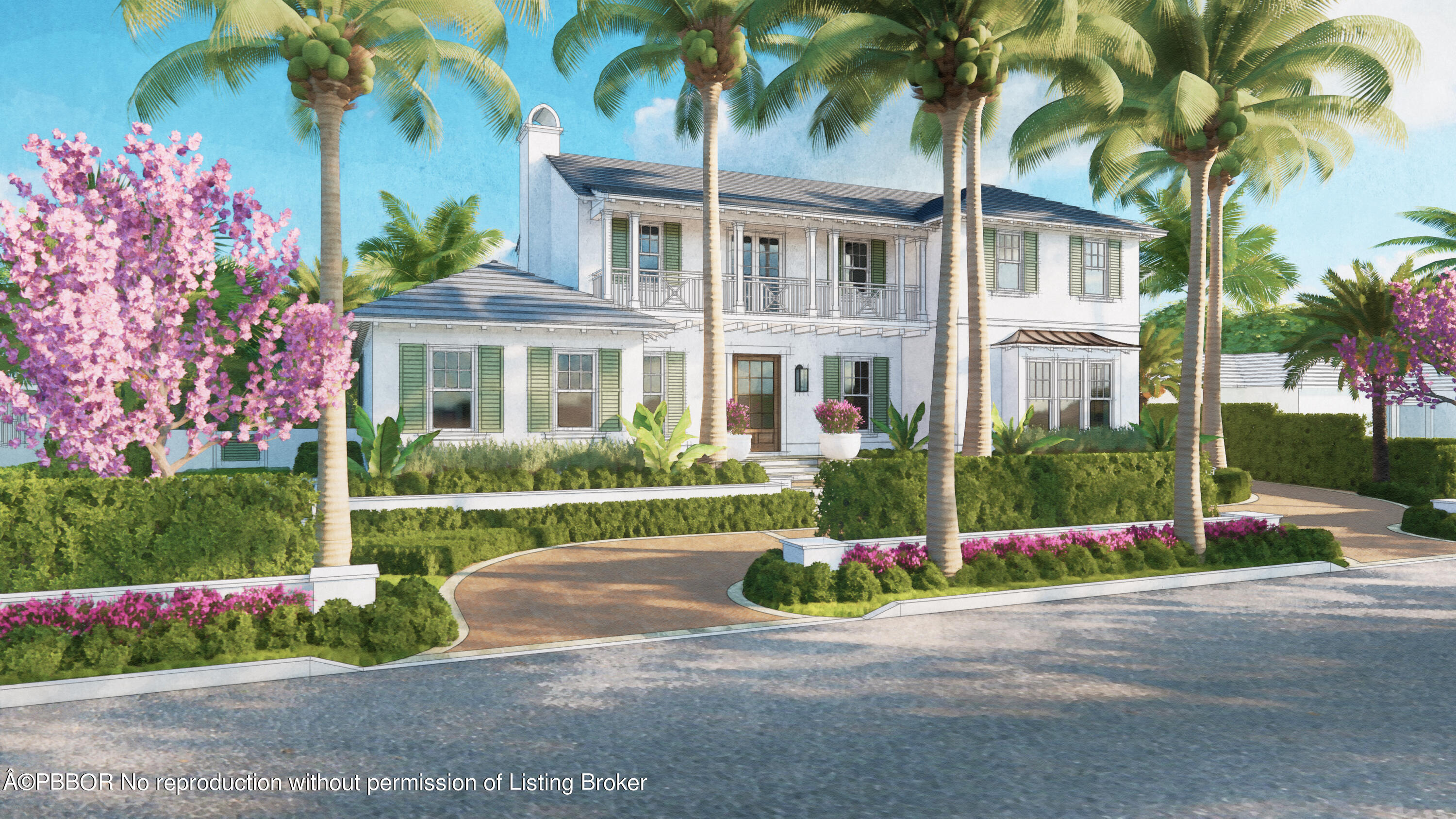 210 Palmo Way Palm Beach, FL 33480 - Photo 5 of 9 front view of a house with a yard and palm trees