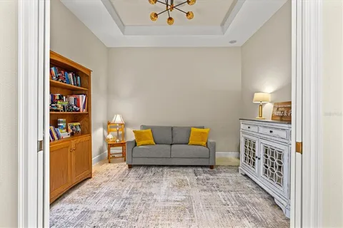 a view of livingroom with furniture and closet