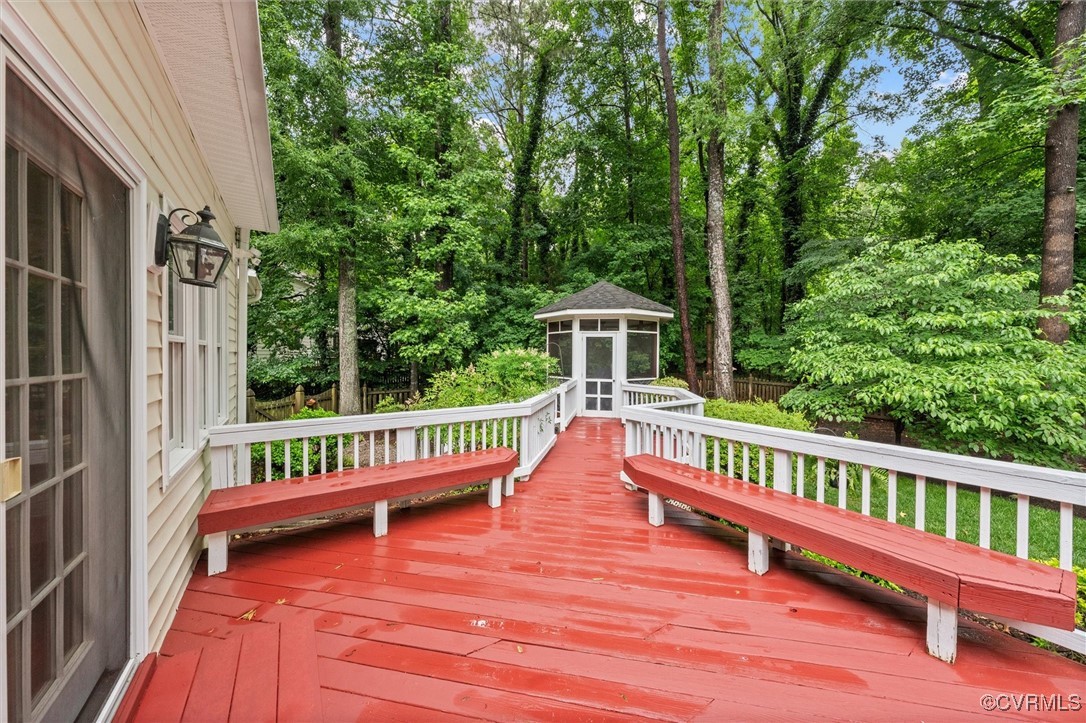 5911 Waters Edge Road Midlothian, VA 23112 - Photo 49 of 50 Wooden terrace featuring view of wooded area