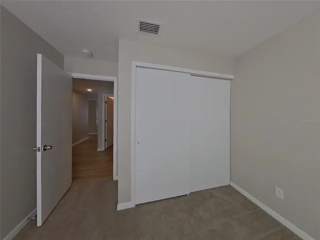 a view of a small space with a window