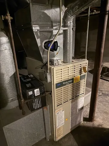 a close view of water heater room