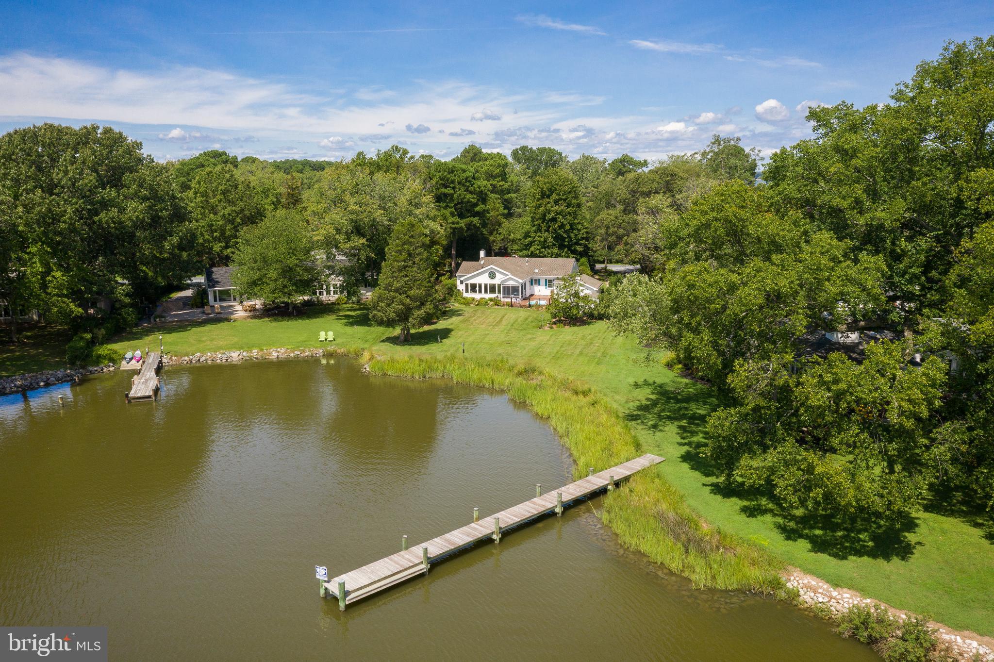602 Cove Road St. Michaels, MD 21663 - Photo 50 of 79 Aerial view of 602 Cove Road and private pier