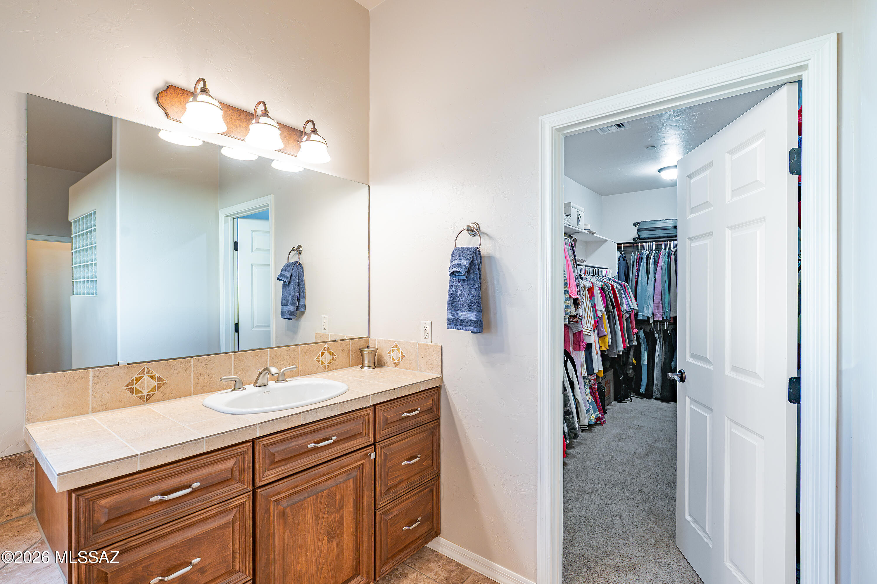 8550 South Picacho View Loop Vail, AZ 85641 - Photo 46 of 51 With separate, dual vanities and large walk-in closet.