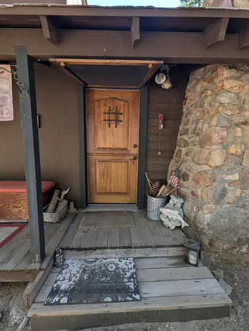 a living room with a rug