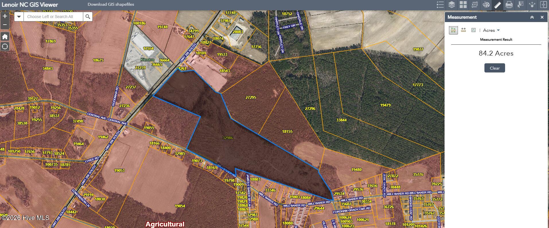 0 Will Baker Road Kinston, NC 28504 - Photo 10 of 10 GIS acreage measurement tool