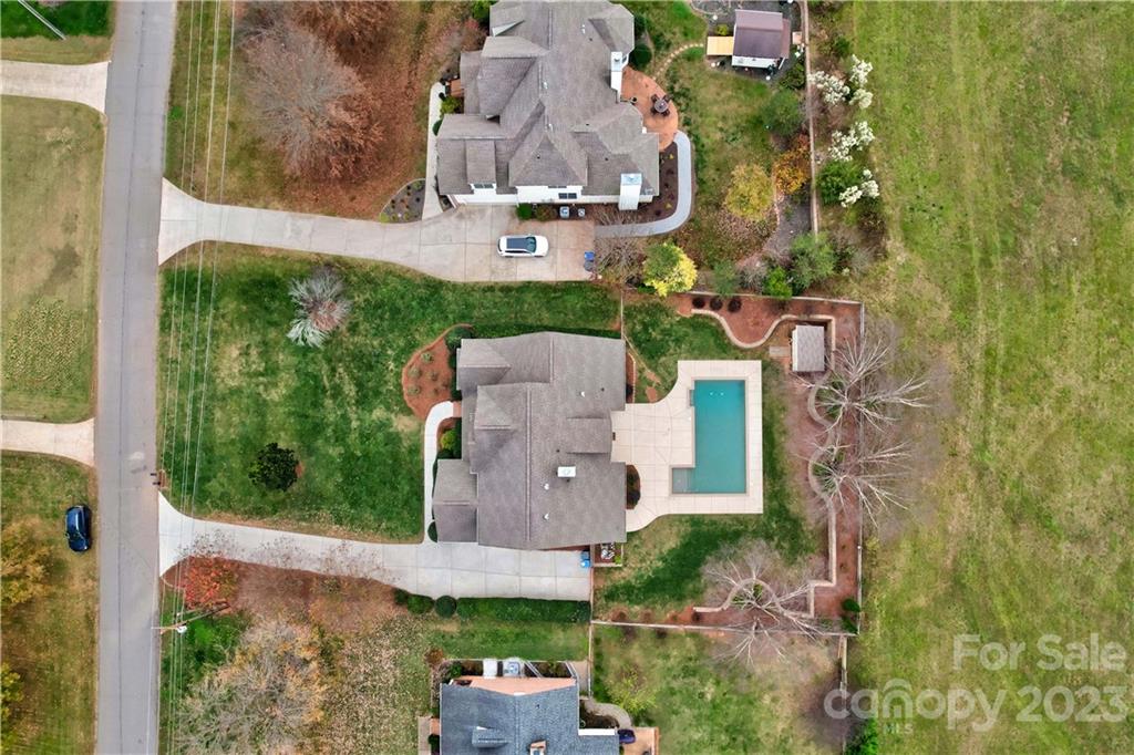 120 Sink Farm Road Mooresville, NC 28115 - Photo 32 of 46 an aerial view of a house with a yard and garden