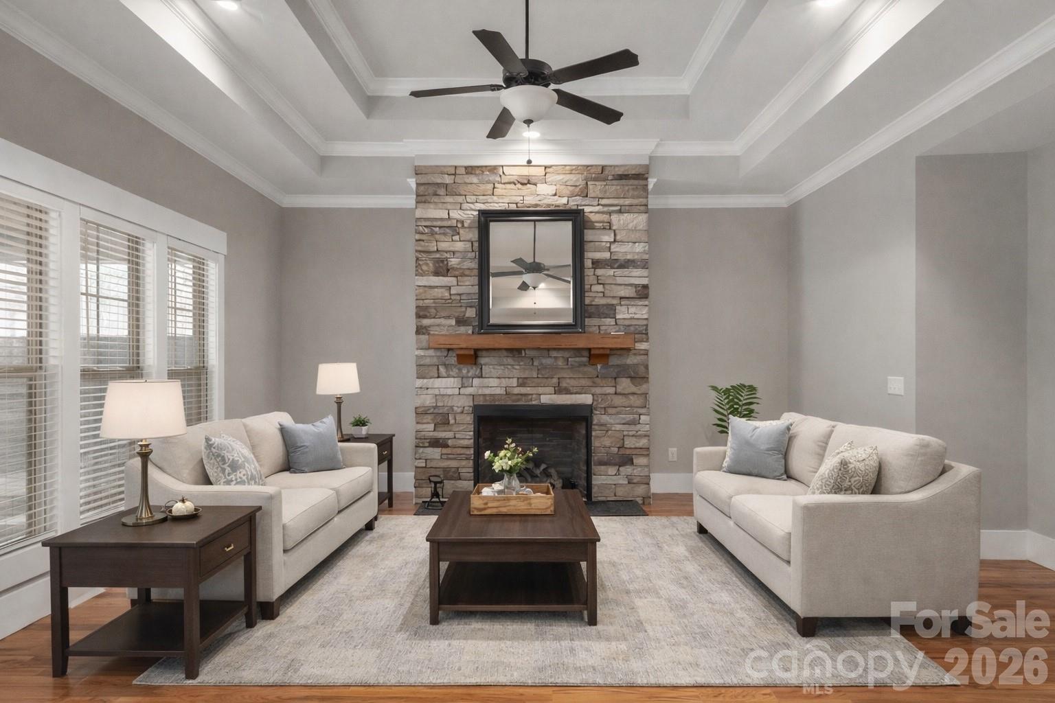 7261 Bay Ridge Drive Denver, NC 28037 - Photo 22 of 48 a living room with furniture and a fireplace