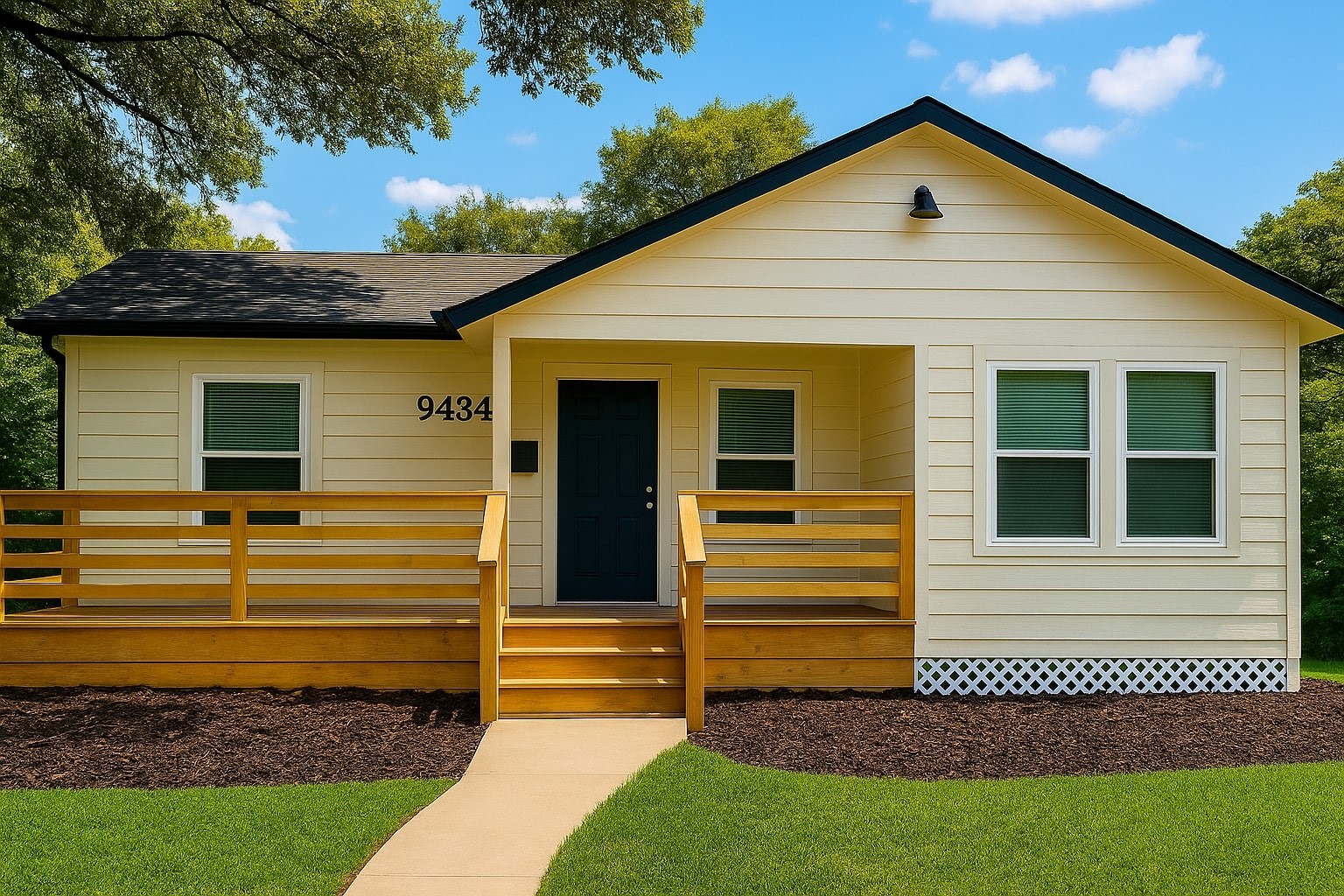 9434 Rhode Island Street Houston, TX 77029 - Photo 1 of 15 a front view of a house with a garden
