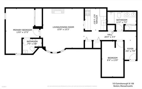 $965,000 | 103 Gainsborough Street, Unit 108, Boston, MA 02115