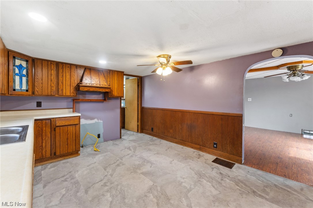 1470 Collar Price Road Hubbard, OH 44425 - Photo 7 of 23 Kitchen featuring sink, ceiling fan, and light tile floors