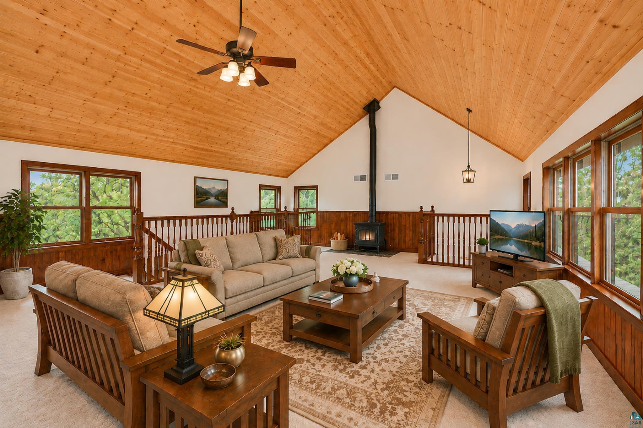 55285 Corbine Road Ashland, WI 54806 - Photo 22 of 44 Main house upper level living room (virtually staged)