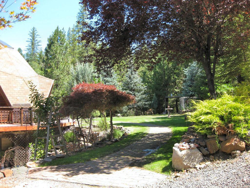 2363 Old Ferry Road Shady Cove, OR 97539 - Photo 30 of 31 a view of a backyard with plants and large trees